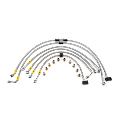 Yamaha XV950R ABS 2014-2020 HEL Stainless Steel Braided Brake Lines (Flexible ABS Replacements)