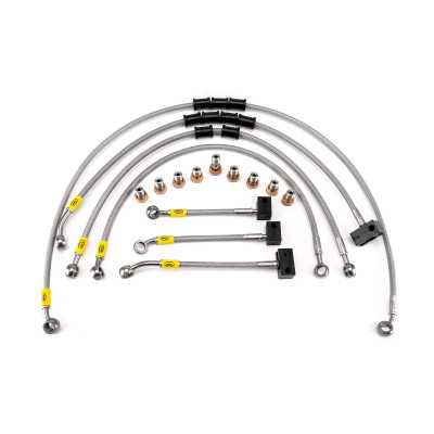 Yamaha XSR700 ABS 2015-2021 HEL Stainless Steel Braided Brake Lines (Flexible ABS Replacements)