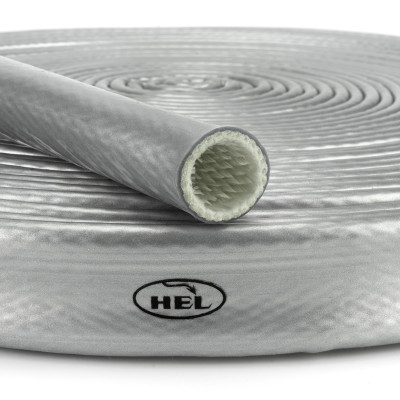 HEL Silver 10mm Internal Diameter Extreme Heat Sleeve - Fire Resistant to 1200°C